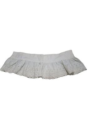 White Eyelet Country Curtains 41in x 7.5in Farmhouse Minimalist Valance USA